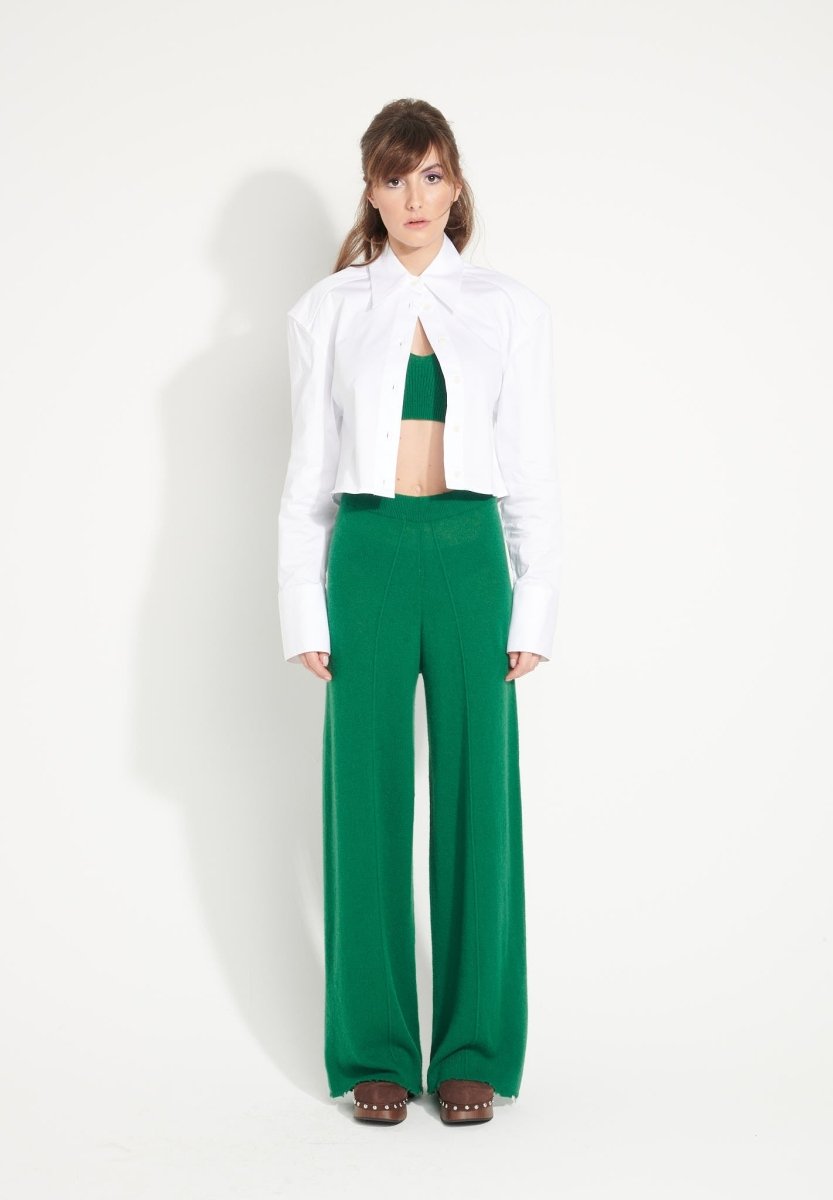 Pantalon cachemire vert émeraude femme - AVA 15-1