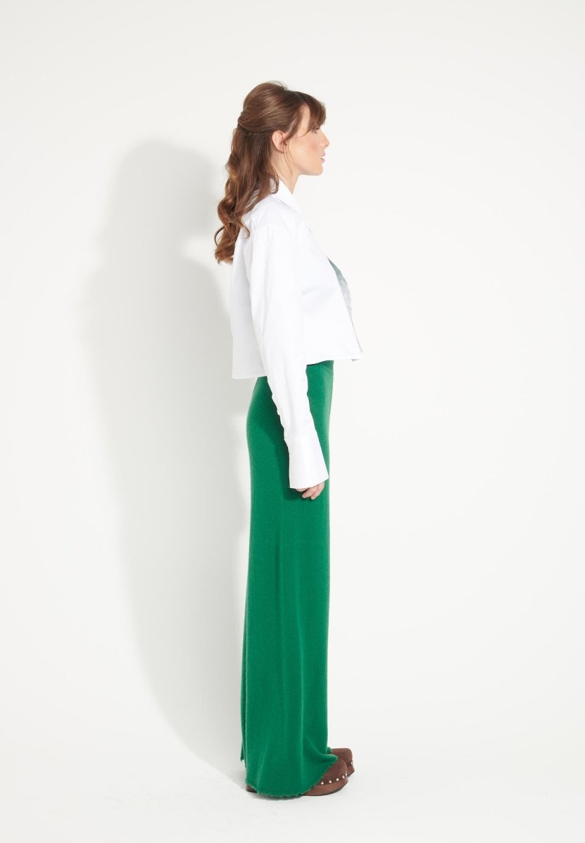 Pantalon cachemire vert émeraude femme - AVA 15-2
