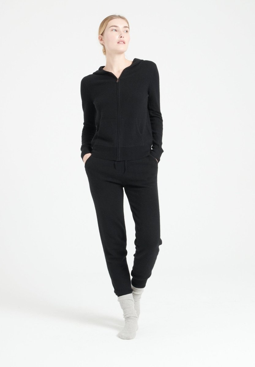 Pantalon cachemire noir femme - LILLY 11-0