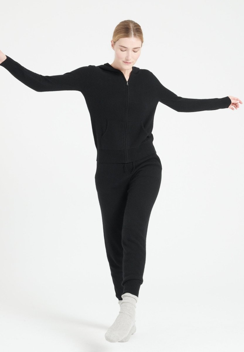 Pantalon cachemire noir femme - LILLY 11-3