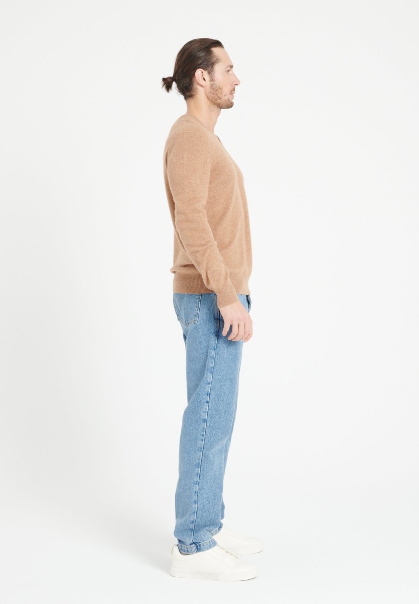 Pull col V cachemire camel homme - LUKE 1-3