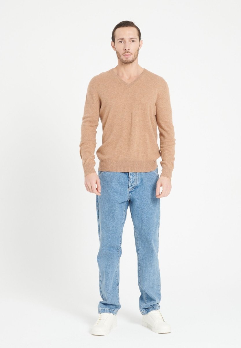 Pull col V cachemire camel homme - LUKE 1-1