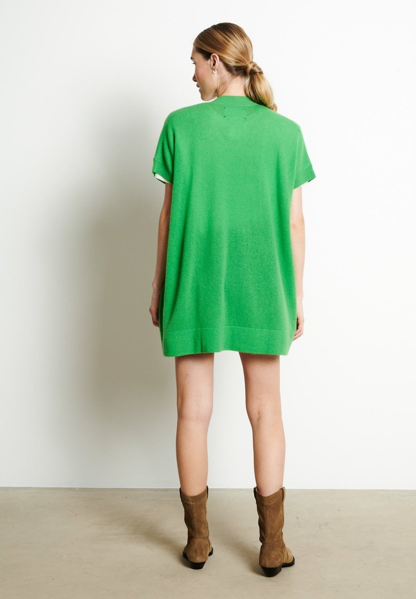Gilet à manches courtes cachemire vert pomme femme - RIA 4-2